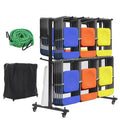 Folding Chair Rack and Table Cart, 400LBS/800LBS Capacity, Multi-Function Chair Storage Dolly with Rubber Wheels, Dust Cover, Elastic Cords