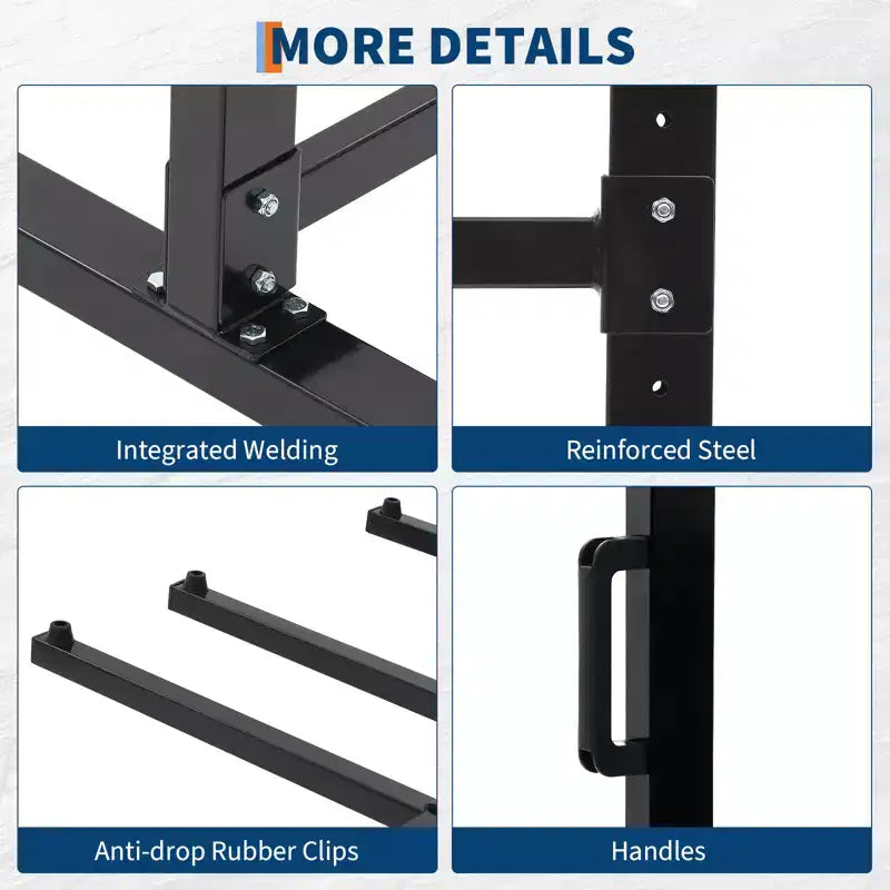 Chariot pour chaises pliantes et tables, capacité 180 kg/360 kg, chariot de rangement multifonctionnel pour chaises avec roues en caoutchouc, housse de protection, cordons élastiques