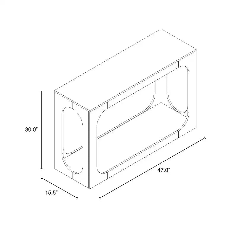 Console avec deux étagères ouvertes 47 l. x 15,6 p. x 30 h.