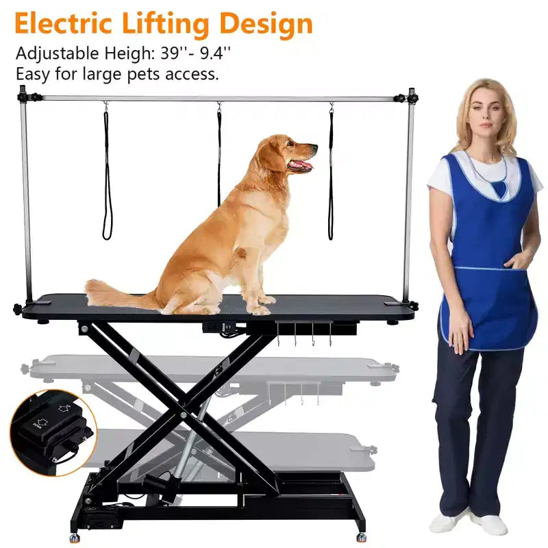 Table de toilettage pour animaux de compagnie, table de séchage réglable en hauteur de type X, station de toilettage électrique robuste pour chiens, adaptée aux chiens de grande, moyenne et petite taille