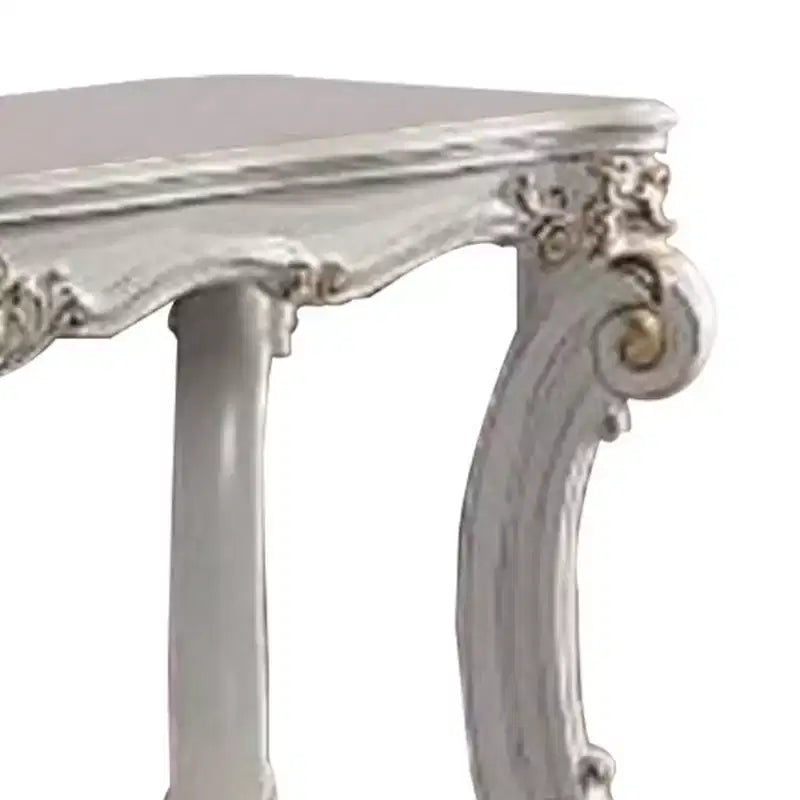 Table console de canapé 58 pouces, pieds roulés classiques, or brossé, étagère