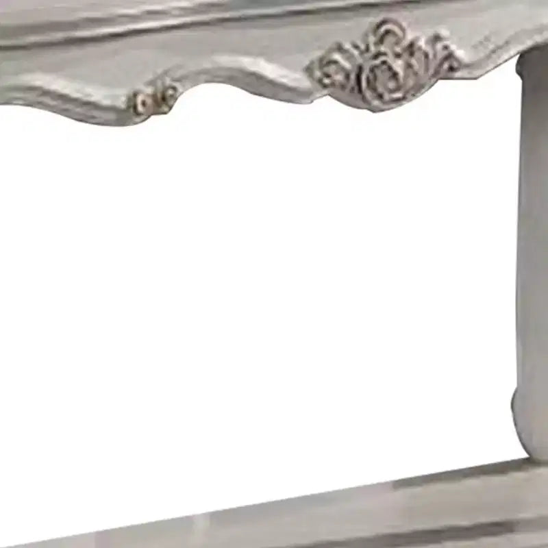 Table console de canapé 58 pouces, pieds roulés classiques, or brossé, étagère