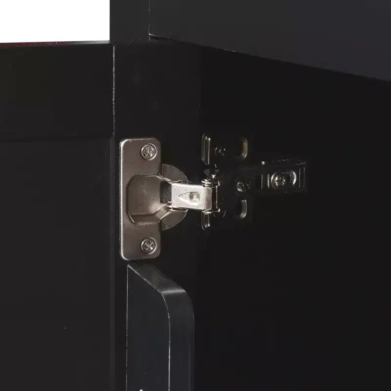 Îlot de cuisine avec armoire de rangement et 3 tiroirs Desserte de cuisine avec plan de travail rabattable en bois d'hévéa Étagères de rangement pour salle à manger Noir