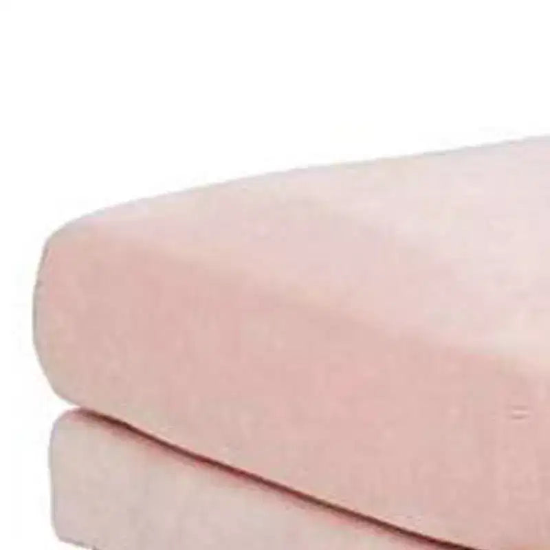 Pouffe modulaire de 81 cm, coussin carré, pieds en bois, rose poudré