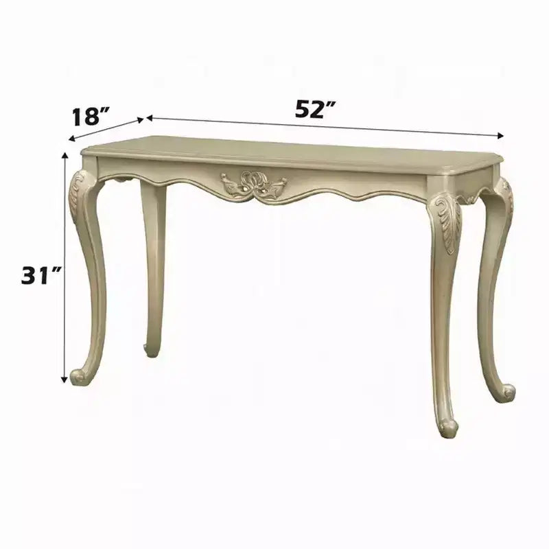 Table de canapé Royal Hampton, bois orné style classique européen champagne doré 52 pouces