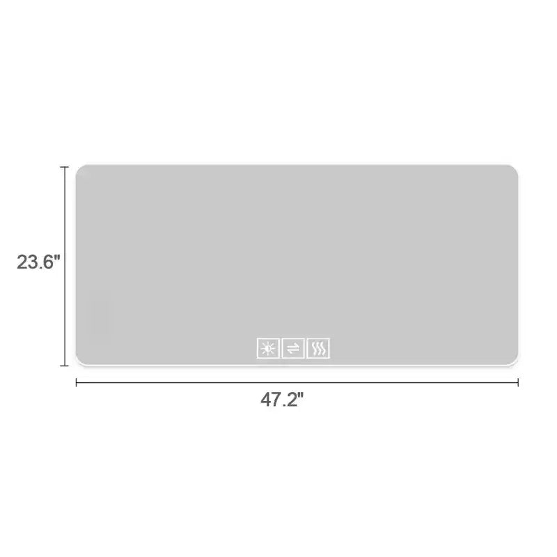 Miroir de courtoisie de salle de bain LED 48 x 24 pouces avec éclairage d'appoint tricolore à intensité variable et fonction de désembuage à une touche