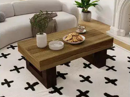 Table basse rectangulaire en bois de ferme