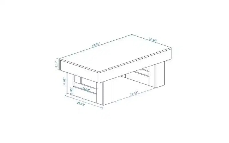 Table basse rectangulaire en bois de ferme