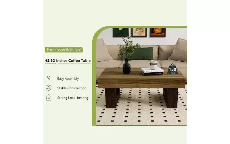 Table basse rectangulaire en bois de ferme