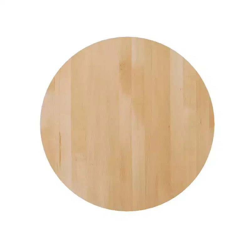 Plateau de table rond commercial en bois massif avec pied de table de salle à manger rond en fonte résistant à la rouille de 18 po