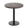 Flash Furniture Bennett Round Solid Wood Commercial Indoor Tabletop with 18 Round Dining Height Rust-Resistant Cast Iron Base