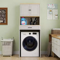GDFStudio Ione 71.65''H Modern Over the Washing Machines Storage Cabinet with Adjustable Shelf, Fake Drawer and 1 Door