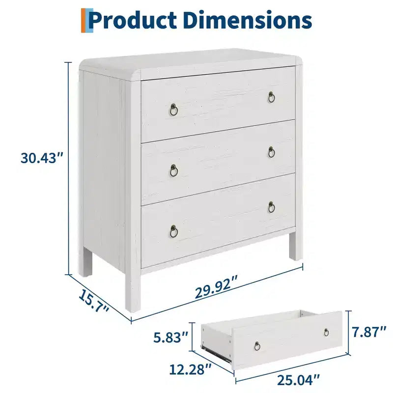 Commode à 3 tiroirs pour chambre à coucher, commode de rangement moderne, commode en bois pour vêtements, meuble de rangement pour salon, couloir, placard