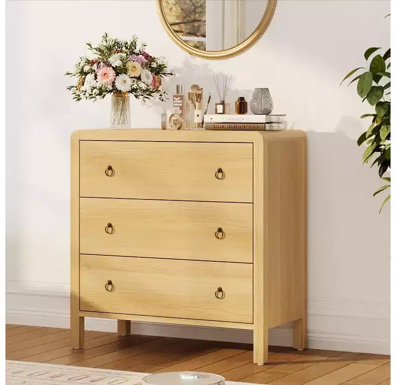 3 Drawer Dresser for Bedroom, Modern Closet Dressers Chest of Drawers, Wood Clothes Storage Dresser Chest for Living Room Hallway Closet