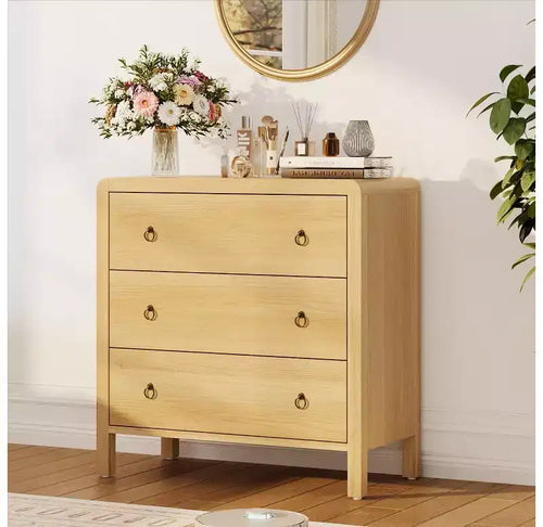 3 Drawer Dresser for Bedroom, Modern Closet Dressers Chest of Drawers, Wood Clothes Storage Dresser Chest for Living Room Hallway Closet