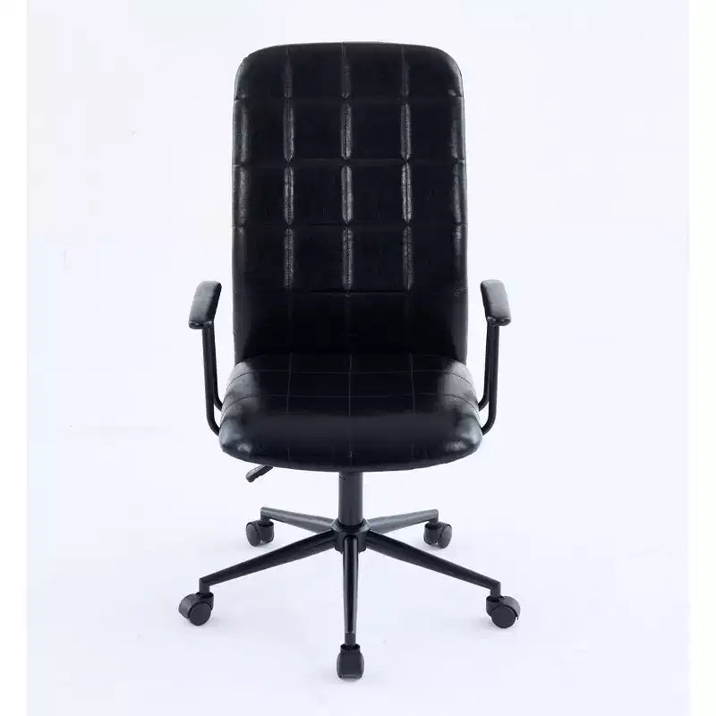 Chaise de bureau Okak en cuir PU moderne et antique avec dossier haut et roulettes, chaise de travail ergonomique pivotante pour bureau à domicile, salon