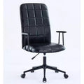 Okak Modern Antique PU leather Office Chair with High Backrest & Wheels,Ergonomic Swivel Task Chair for Home Office,Living Room