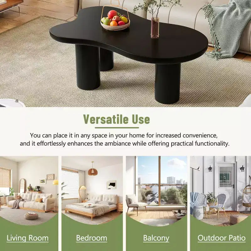 Table Basse Forme Nuage 37W Avec 3 Pieds, Table Basse Unique, Table Basse Abstraite Irrégulière, Table Basse Pour Salon