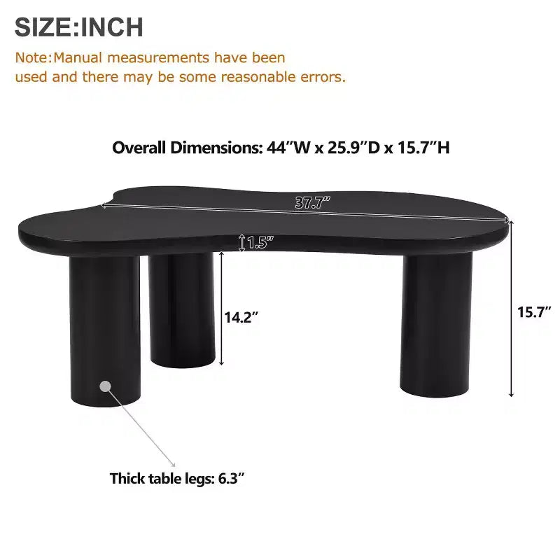Table Basse Forme Nuage 37W Avec 3 Pieds, Table Basse Unique, Table Basse Abstraite Irrégulière, Table Basse Pour Salon