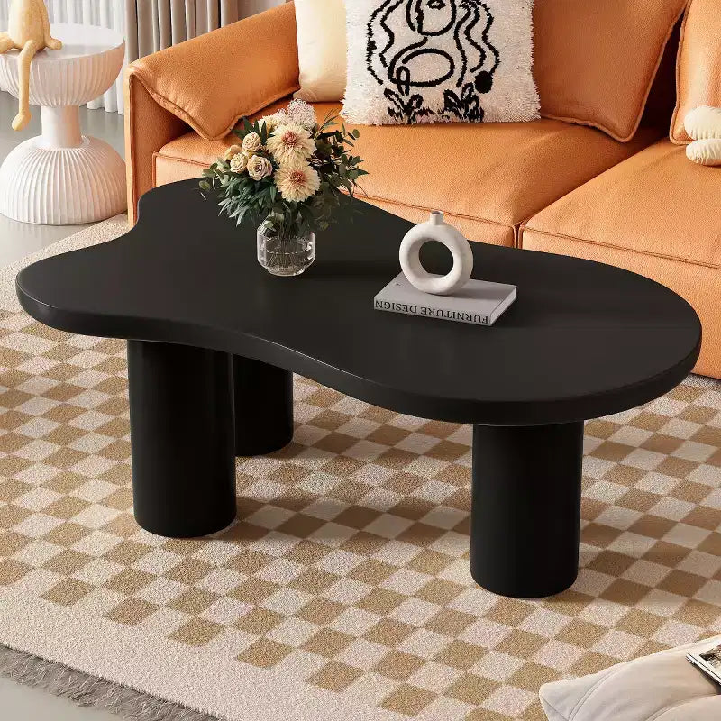 37W Cloud Shaped Coffee Table With 3 Legs, Coffee Table Unique, Irregular Abstract Coffee Table, Coffee Table For Living Room - Panipeachy