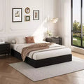 Dyonery Sommier Tapissier Métal Queen 12,7 cm avec Coins Arrondis - Cadre de Lit Robuste à Profil Haut avec Lattes en Acier, Silencieux, Montage Facile, Noir
