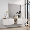 Royal Hampton Dresser Vanity Mirror, 39 Inch Modern Style White Wood Frame