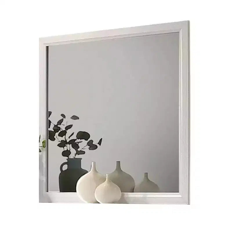 Miroir de coiffeuse, cadre en bois blanc de style moderne de 39 pouces