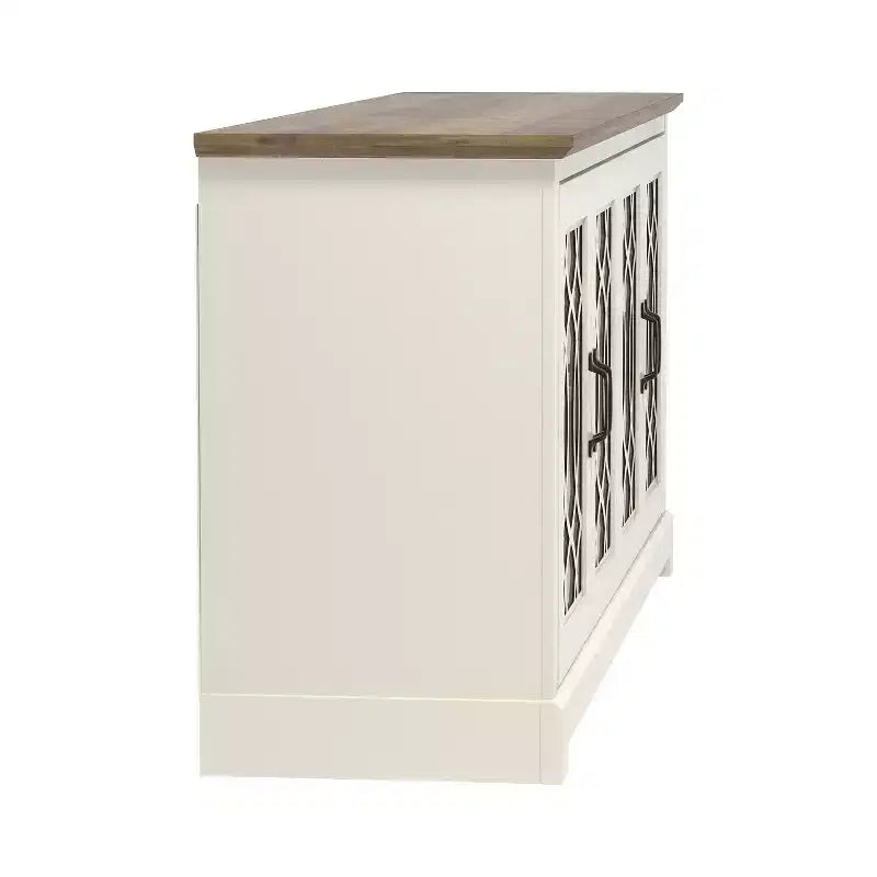 Meuble TV avec portes ajourées et étagères réglables 68,2 L x 17,2 P x 29,3 H