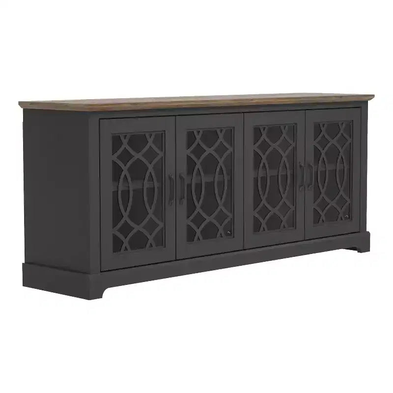 Meuble TV avec portes ajourées et étagères réglables 68,2 L x 17,2 P x 29,3 H