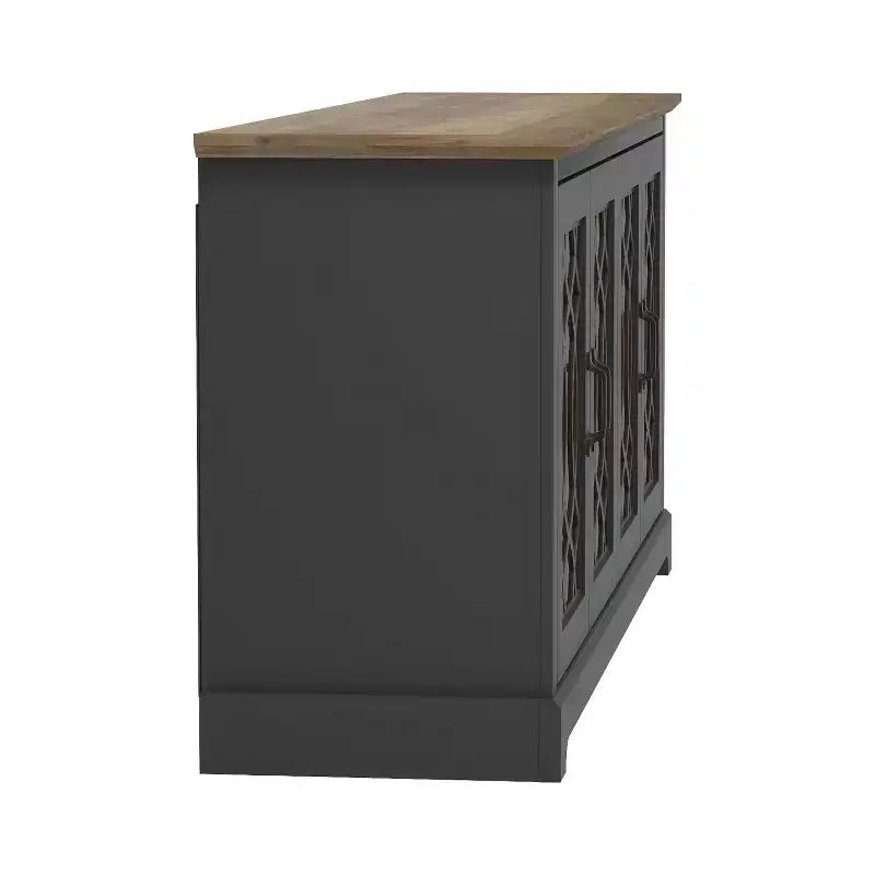 Meuble TV avec portes ajourées et étagères réglables 68,2 L x 17,2 P x 29,3 H
