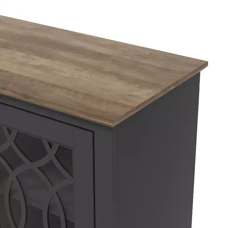 Meuble TV avec portes ajourées et étagères réglables 68,2 L x 17,2 P x 29,3 H