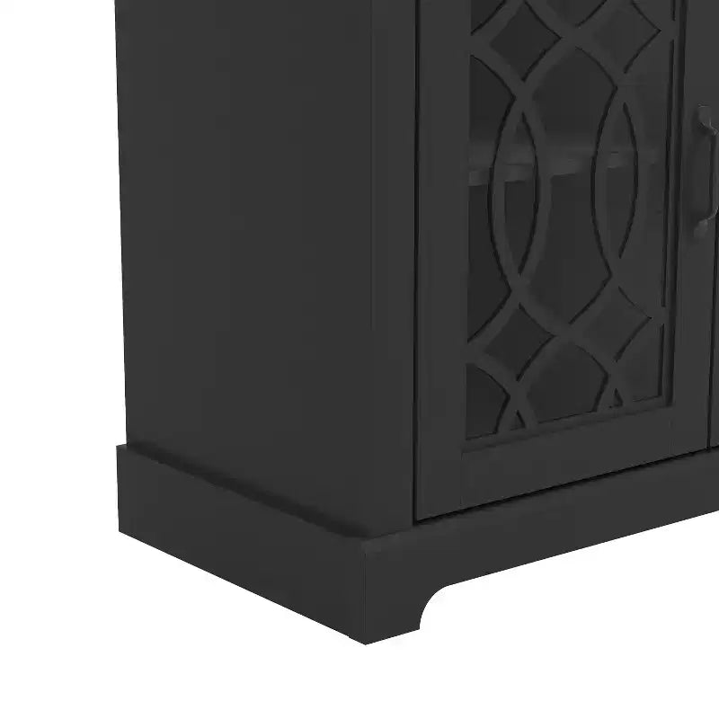 Meuble TV avec portes ajourées et étagères réglables 68,2 L x 17,2 P x 29,3 H
