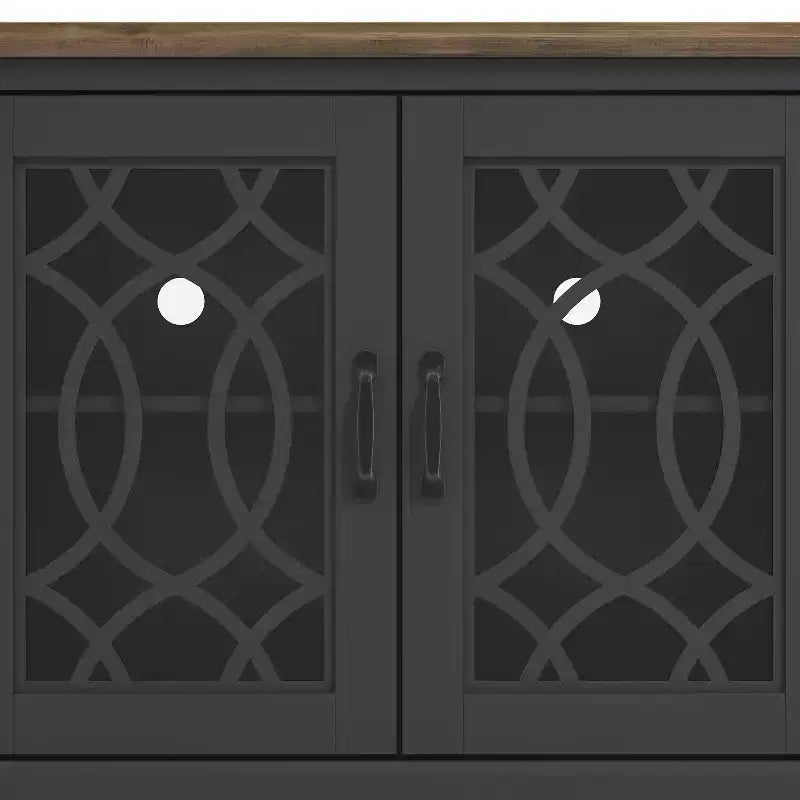 Meuble TV avec portes ajourées et étagères réglables 68,2 L x 17,2 P x 29,3 H