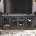 GALANO TV Stand with Cutout Doors and Adjustable Shelves 68.2 W x 17.2 D x 29.3 H