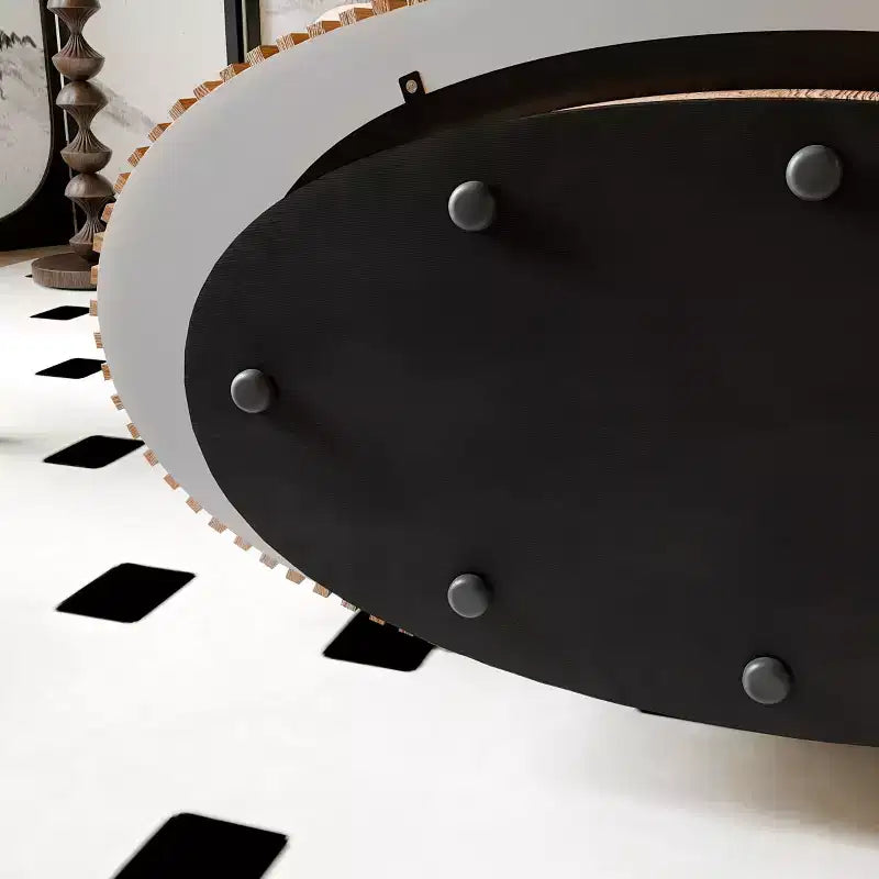 Table basse ovale moderne de 120 cm avec rangement, table d'appoint avec plateau amovible pour salon ou appartement