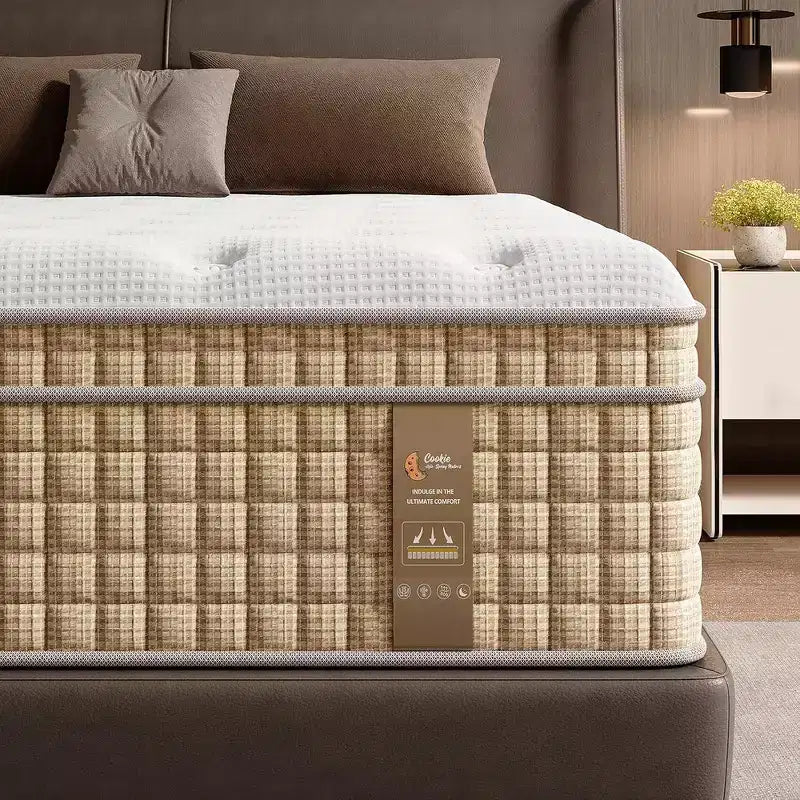 Matelas hybride Queen 14 po, matelas à isolation de mouvement, matelas en mousse à mémoire de forme, ressorts ensachés