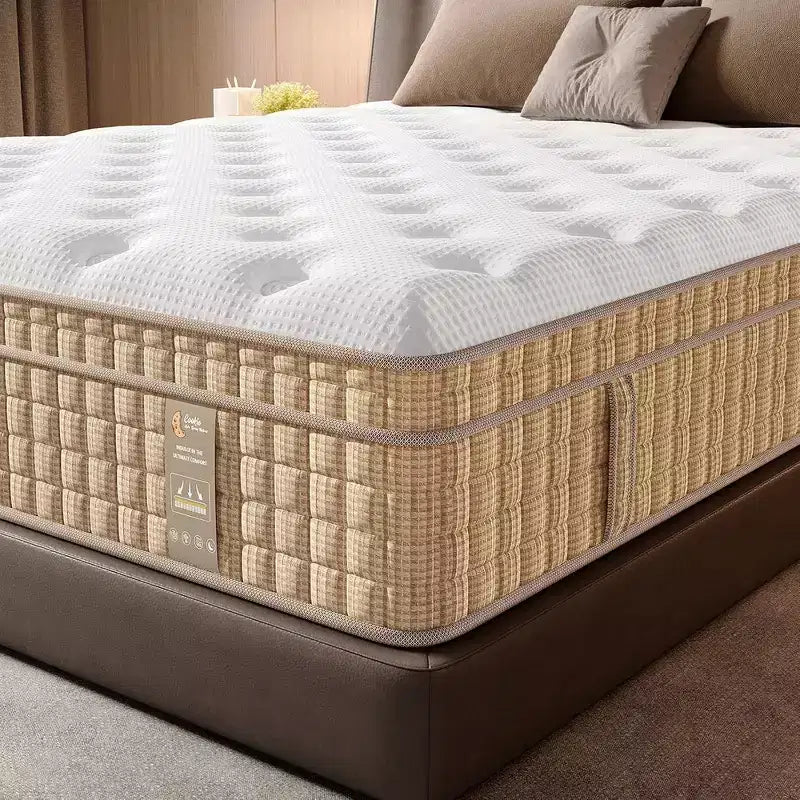 Matelas hybride Queen 14 po, matelas à isolation de mouvement, matelas en mousse à mémoire de forme, ressorts ensachés