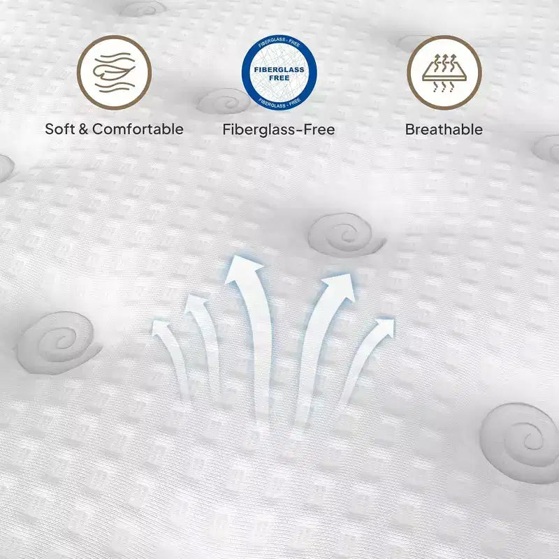 Matelas hybride Queen 14 po, matelas à isolation de mouvement, matelas en mousse à mémoire de forme, ressorts ensachés