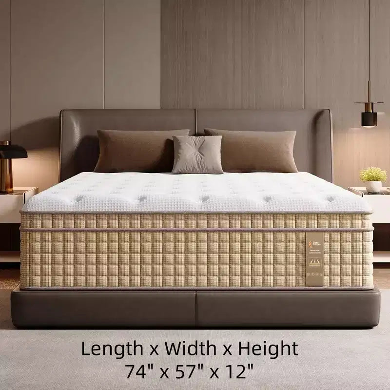 Matelas hybride Queen 14 po, matelas à isolation de mouvement, matelas en mousse à mémoire de forme, ressorts ensachés