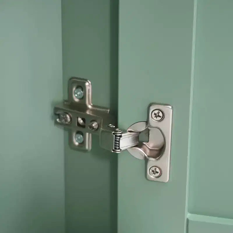 Meuble haut triangle vert 3 tiroirs Étagères réglables MDF peint