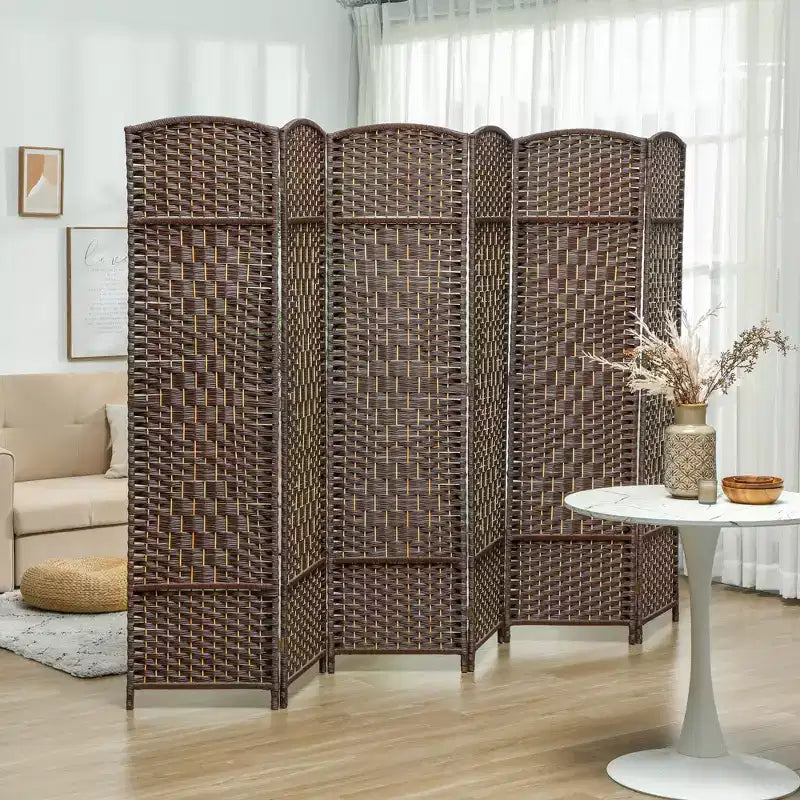 Paravent Pliant 6 Panneaux, 183 cm de Haut, Écran d'Intimité, Séparateur de Pièce Autonome en Bois pour Bureau à Domicile