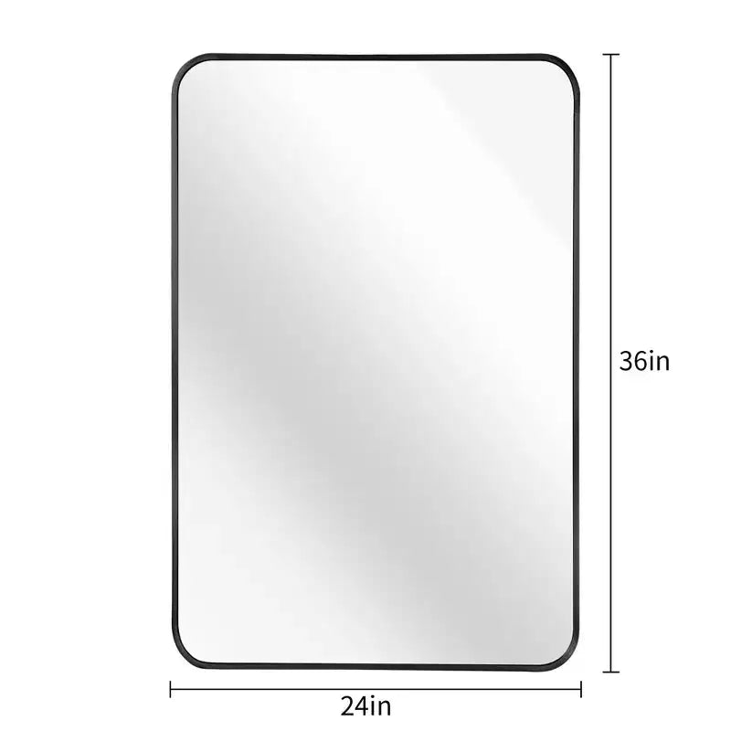 Miroir mural de salle de bain 24x36 pouces, miroir mural rectangulaire moderne avec cadre métallique pour salle de bain, chambre à coucher