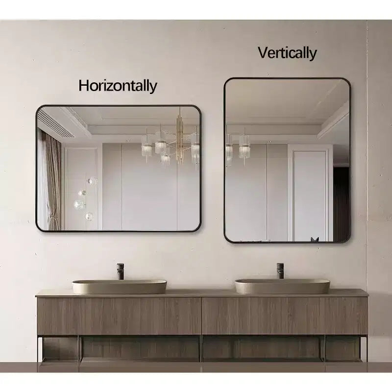 Miroir mural de salle de bain 24x36 pouces, miroir mural rectangulaire moderne avec cadre métallique pour salle de bain, chambre à coucher
