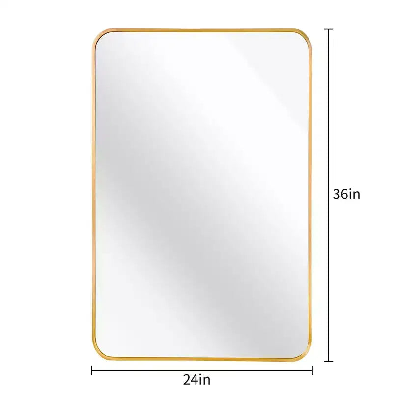 Miroir mural de salle de bain 24x36 pouces, miroir mural rectangulaire moderne avec cadre métallique pour salle de bain, chambre à coucher