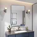 Miroir mural de salle de bain 24x36 pouces, miroir mural rectangulaire moderne avec cadre métallique pour salle de bain, chambre à coucher