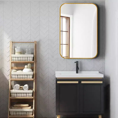 TUYOHW 24x36 Inch Wall Mount Bathroom Mirror,Modern Rectangular Wall Mount Vanity Mirror with Metal Frame for Bathroom,Bedroom