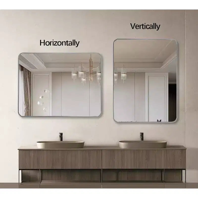 Miroir mural de salle de bain 24x36 pouces, miroir mural rectangulaire moderne avec cadre métallique pour salle de bain, chambre à coucher
