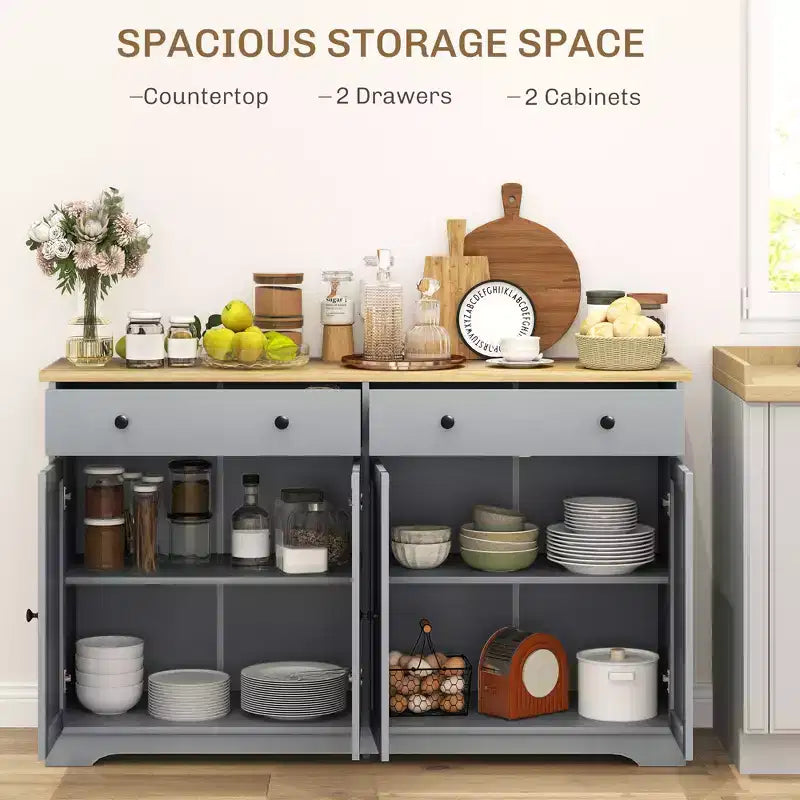 Bahut moderne, Meuble de rangement avec tiroirs, Étagères réglables pour salon, salle à manger, entrée