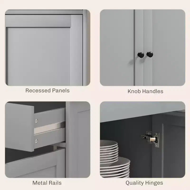 Bahut moderne, Meuble de rangement avec tiroirs, Étagères réglables pour salon, salle à manger, entrée