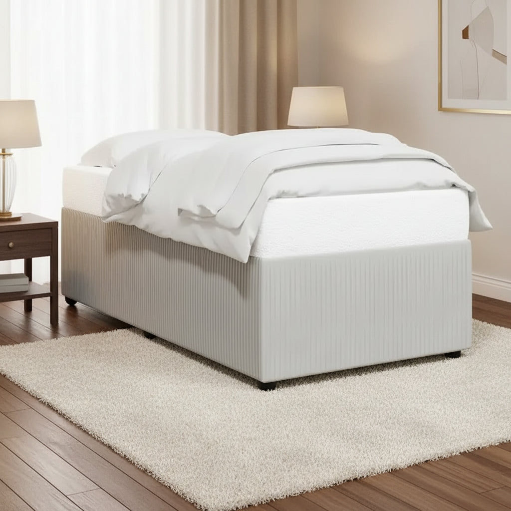 Cadre de lit robuste rectangulaire moderne Twin XL Gris clair